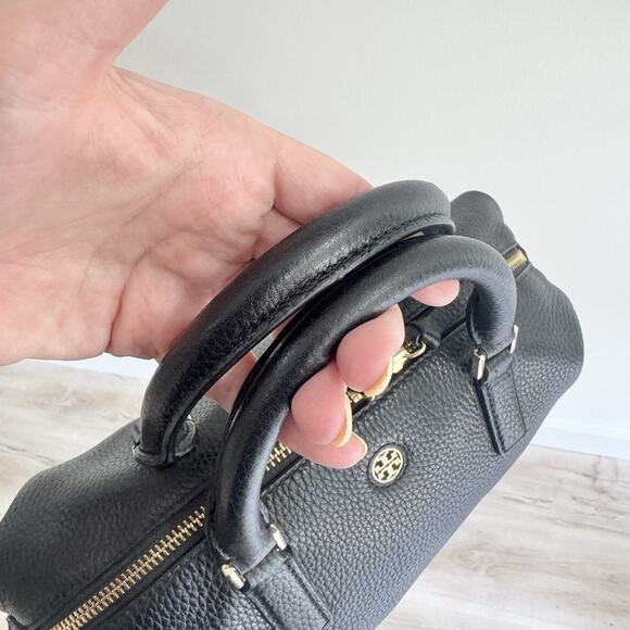 Tory Burch Mcgraw Slouchy Leather Satchel - Pebbeled Black DG - Picture 3 of 6